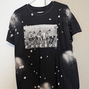 FRIENDS Black and White Bleached T-Shirt 1X Womens